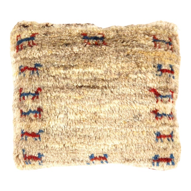 Pasargad DC Fine Hand Knotted Persian Gabbeh Pillow For Sale