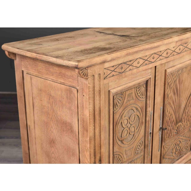 Carved Oak French Art Deco Sideboard, Circa 1930s For Sale - Image 11 of 13