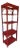 Vintage Rattan Etagere Bookcase in Vermillion Red Faux Tortoise Shell Finish - Newly Painted For Sale