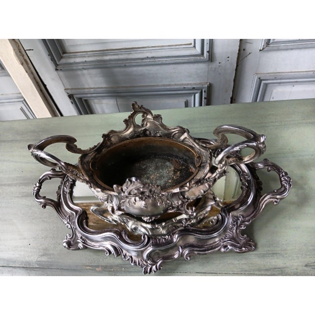 Louis XV Table Planter with Metal Mirror, 1890s For Sale - Image 4 of 13