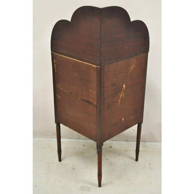 Antique Georgian Mahogany Bathroom Corner Washstand Sink Side Table With Drawer For Sale - Image 9 of 12