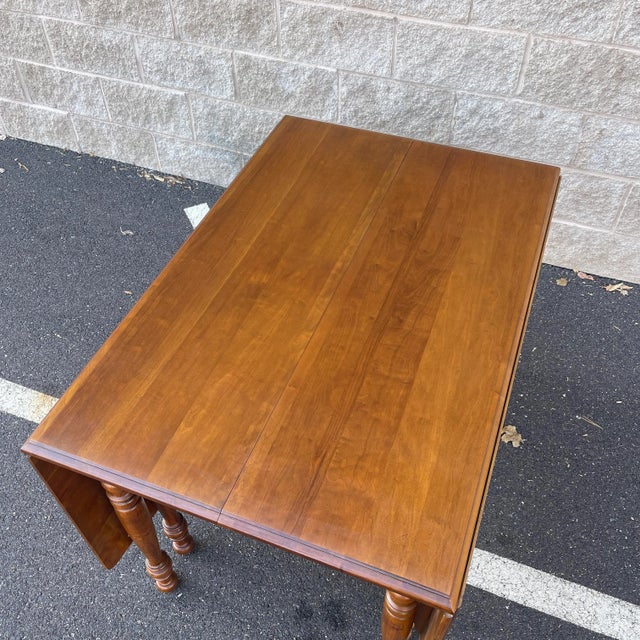 Thomasville Vintage Thomasville Bay Colony Collection Traditional Solid Cherry Drop Leaf Gate Leg Extension Dining Table For Sale - Image 4 of 12