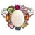 Bochic “Orient” Vintage Opal, Ruby, Tourmaline & Multi Sapphire Cocktail Ring Set in 18K White Gold & Silver — A Jewel of...