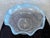 Antique American Blue Opalescent Ruffled Glass Bowl With Grape & Leaf Motif For Sale - Image 4 of 7