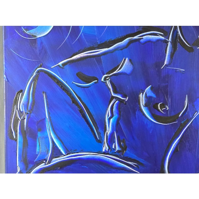 Mark Kasav Original Painting on Canvas "Blue Moon Nude" Woman, 30" X 30" For Sale - Image 12 of 14