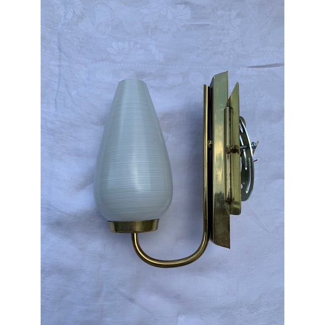 1950s Stilnovo Style White Black and Brass Sconces - a Pair For Sale In Houston - Image 6 of 10