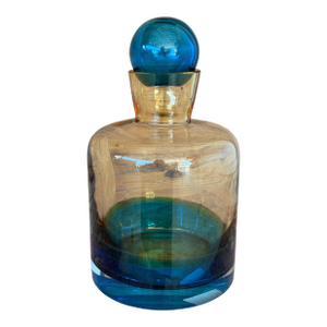 Vintage Waterford Art Glass Decanter by Gerard Treacy – Blue & Amber Gradient