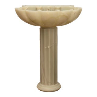 Sherle Wagner Green Onyx Shell Pedestal Sink For Sale