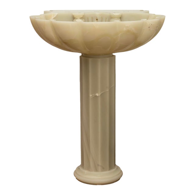 Sherle Wagner Green Onyx Shell Pedestal Sink For Sale