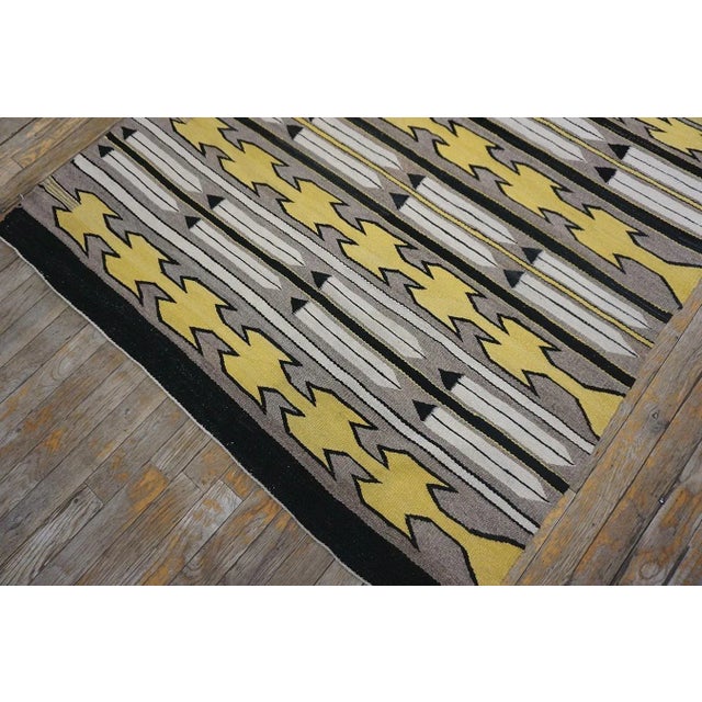 1930s Antique Gray Allover Tribal Geometric Native American Flatweave Navajo Rug For Sale - Image 9 of 12