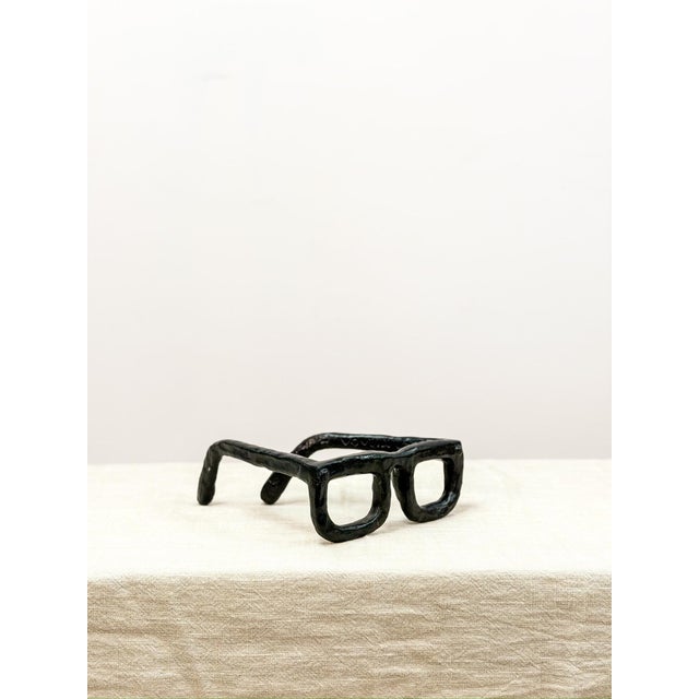 Vintage Manuel Ferreiro “La Mirada” Bronze Glasses Sculpture Art MCM Decor For Sale - Image 4 of 8