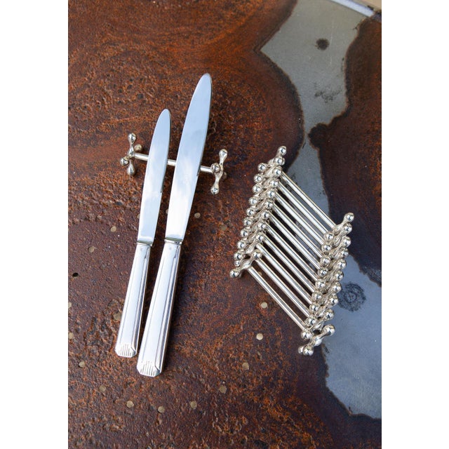 French Art Deco Style Table and Appetizer Knives for 12 from DAM, 1940s, Set of 24 For Sale - Image 7 of 9