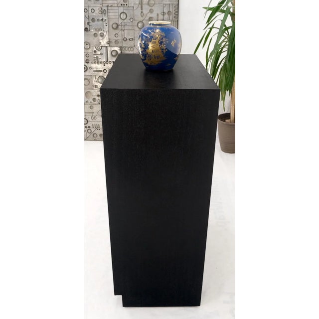 Ebonized Black Lacquer Mahogany Tall 5 Drawers Dresser Gold Bracket Pulls MNT For Sale - Image 9 of 13