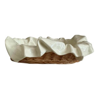 Trompe L’Oeil Bread Basket Bowl For Sale