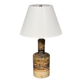 1950s Tue Poulsen, Table Lamp, Beige Stoneware, Denmark For Sale