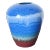 Vintage Hand Thrown Studio Pottery Vase in Blue and Red, Signed For Sale