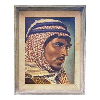 A Portrait of a Bedouin With Keffiyeh. For Sale