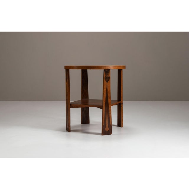 Amsterdamse School Oak and Coromandel Side Table, The Netherlands, 1930s For Sale - Image 13 of 13