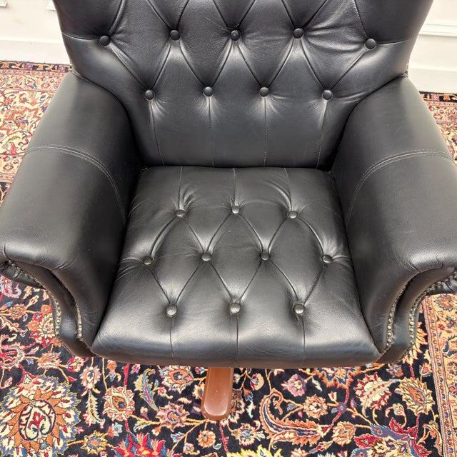 Metal English Rochester Chesterfield Office Chair For Sale - Image 7 of 9