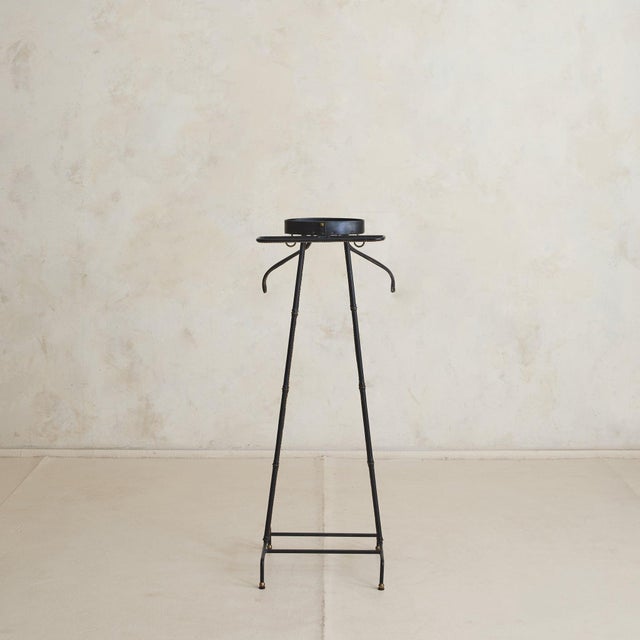1950s French Leather + Brass Valet by Jacques Adnet, 1950s For Sale - Image 5 of 11