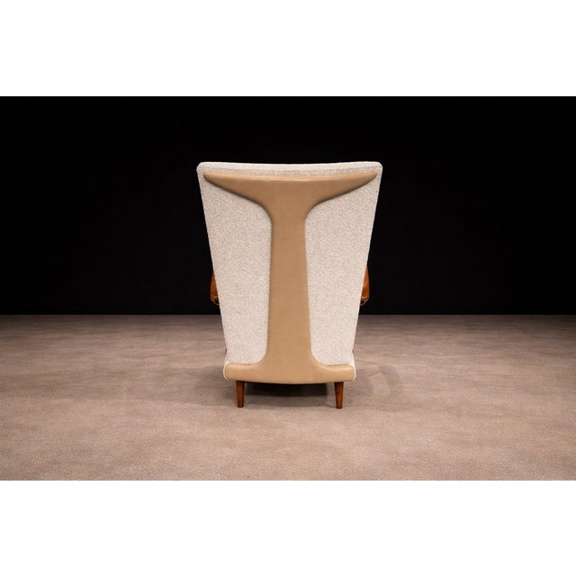 Giuseppe Scapinelli Armchair in Caviuna wood, Leather and Bouclé, Giuseppe Scapinelli, 1950s - Lot 210A For Sale - Image 4 of 12