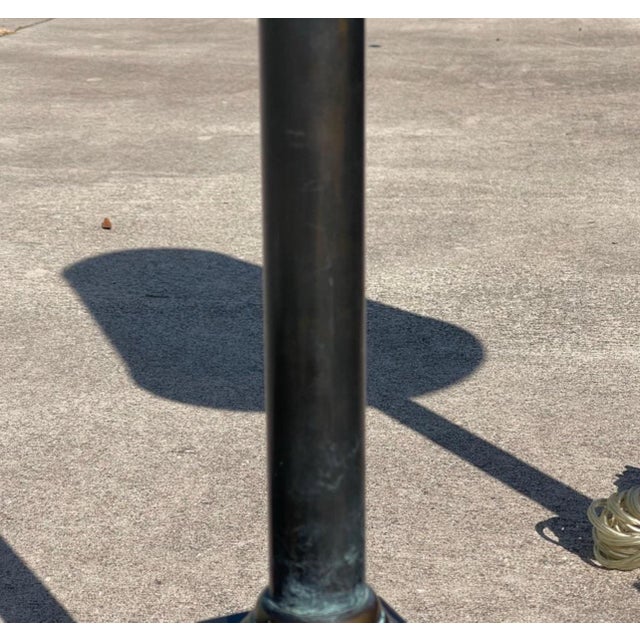 Brass Visual Comforts Patinated Bronze Neo Classical Empire Brass Shade Table Lamps For Sale - Image 8 of 10
