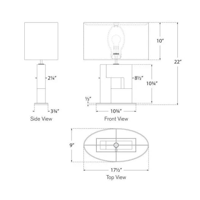 Modern Ian K. Fowler for Visual Comfort Signature Ashlar Medium Table Lamp in Alabaster & Bronze with Linen Shade For Sale - Image 3 of 3
