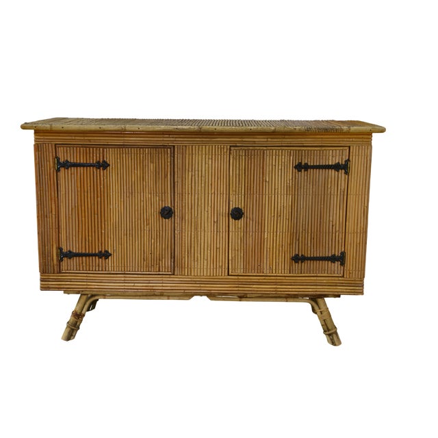 Vintage Rattan Sideboard, 1960s For Sale