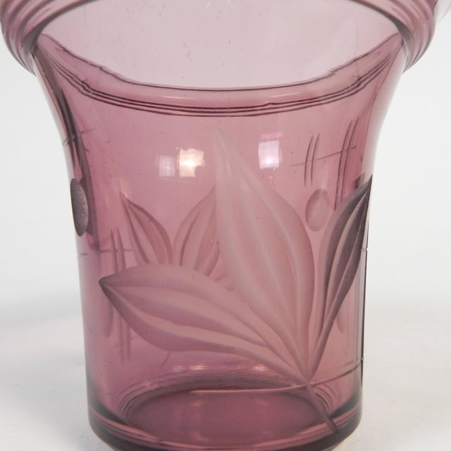 Art Deco Vase with Engraved Geometric and Floral Motifs, 1930s For Sale - Image 11 of 12