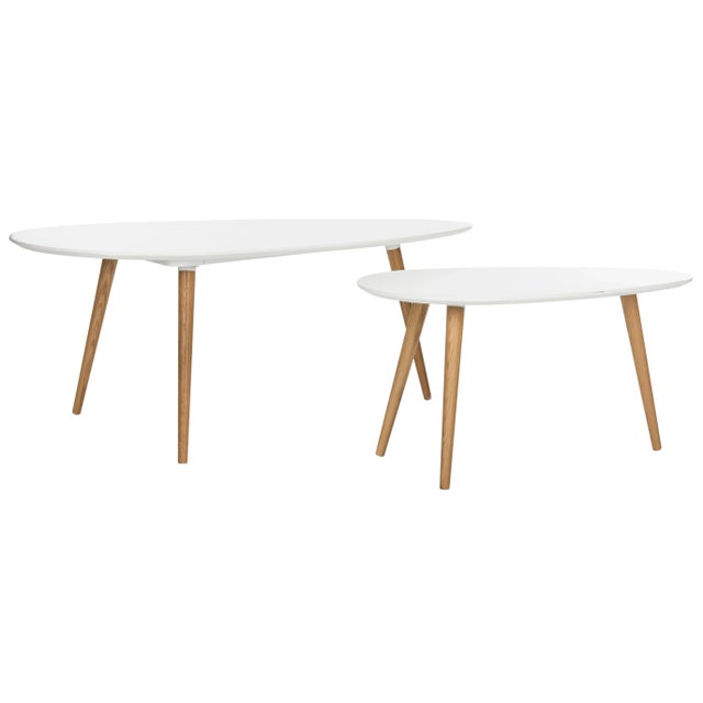 Split Coffee Table in White - a Pair For Sale - Image 9 of 9