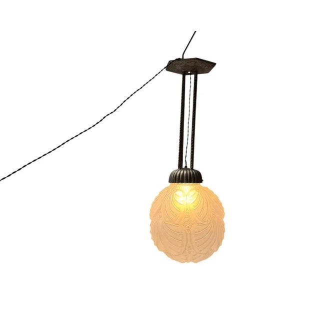 Art Deco Pendant Light by Muller Frères, 1930s For Sale - Image 3 of 13