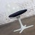 Mid-Century Modern Mid-20th Century MCM Burke Tulip Side Chair No 115 White Shell Round Stationary Base & Black Cushion For Sale - Image 3 of 14