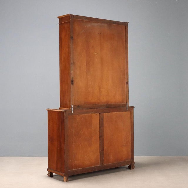 Antique Cupboard in Walnut Veneer, Italy, 20th Century For Sale - Image 13 of 14
