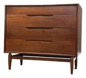 1960s Refinished Walnut Mid Century Dresser Chest by Foster McDavid