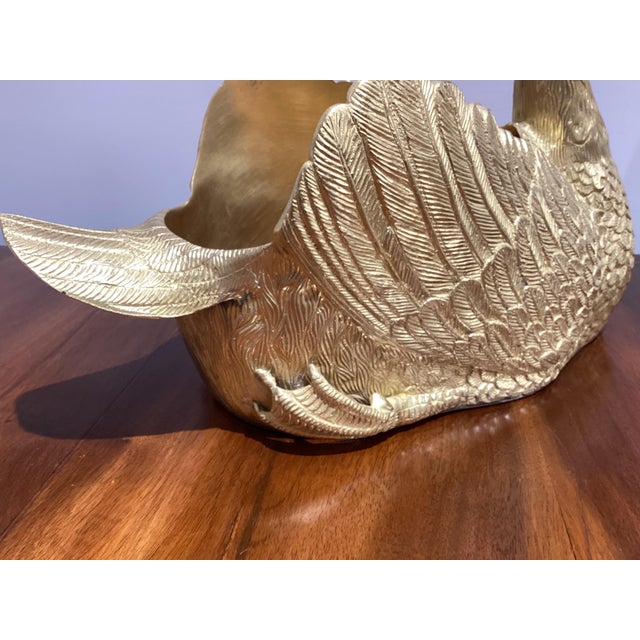 1970s Ormolu Gilded Bronze Swan Cachepot Sculpture, 1970s For Sale - Image 5 of 13