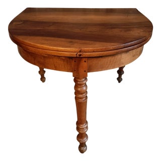 Antique Folding Demi-Lune Dining Table in Walnut, 1890s For Sale