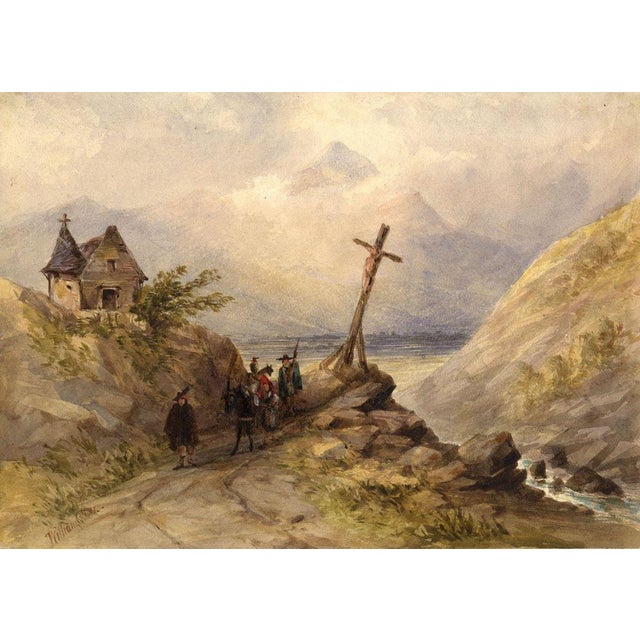 William Oliver RI, Spanish Travellers on a Coastal Path, Early 19th Century, Watercolour For Sale - Image 4 of 4