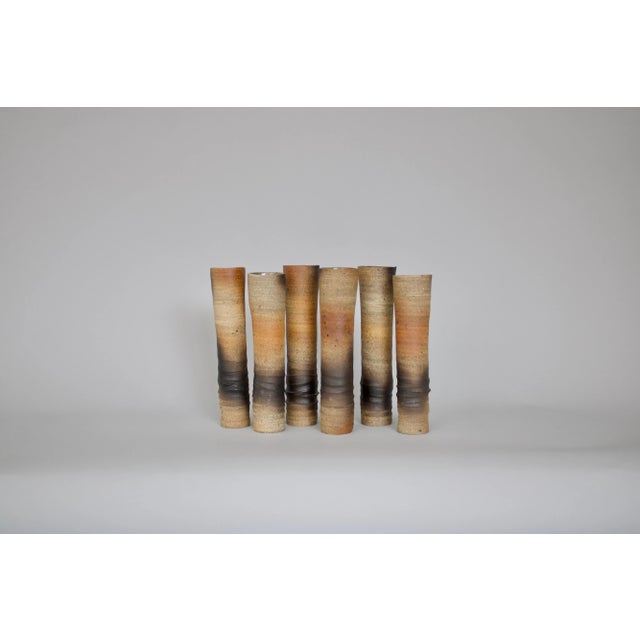 Atelier Pelagres Stoneware Wood Fire Ceramic Vases France, Circa 1950 - Set of 6 For Sale - Image 9 of 13