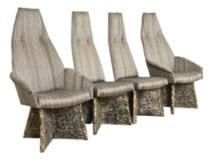 Adrian Pearsall Mid-Century Brutalist High Back Dining Chairs, Set of Four
