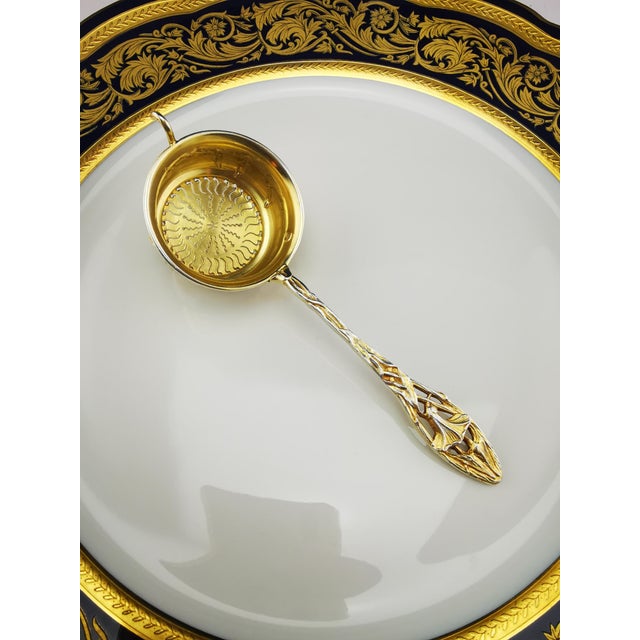 Art Nouveau Silver-Gilt Tea Service with Openwork Floral Decoration by P. Canaux, 1890s, Set of 14 For Sale - Image 4 of 18