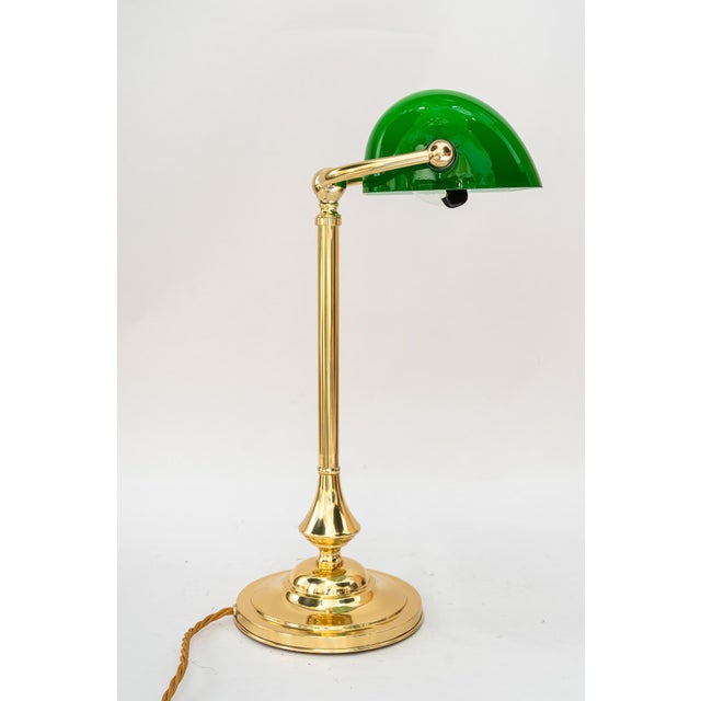 Banker Table Lamp with Glass Shade, Vienna, 1920s For Sale - Image 11 of 17
