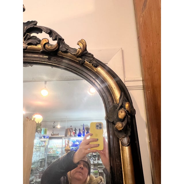 Mid 19th Century Victorian Gilt Gold and Black Large Pier Mirror For Sale - Image 12 of 12