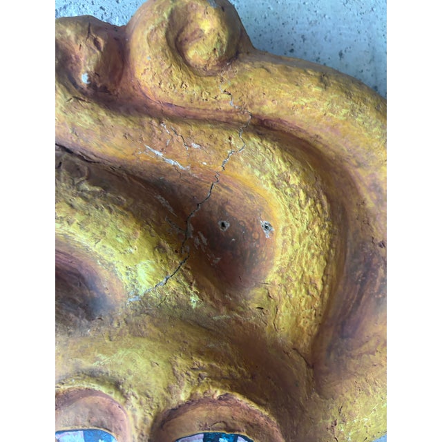 Vintage 1960s Mexican Folk Art Papier-Mâché Sun Wall Sculpture For Sale - Image 4 of 8