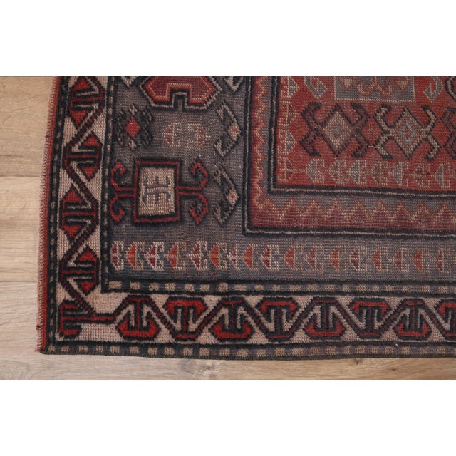 Textile 1970s Vintage Turkish Handmade Wool Cotton Red Runner Rug For Sale - Image 7 of 11