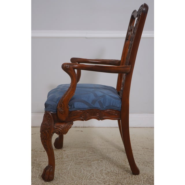 Chippendale Set of 8 Maitland Smith Mahogany Dining Chairs For Sale - Image 3 of 18