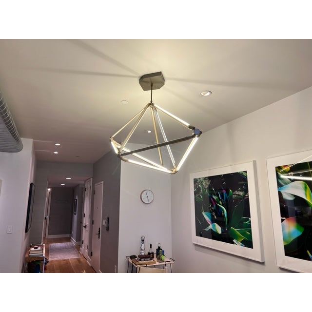 Bec Brittain Brass and Led Shy 8.1 by Bec Brittain Chandelier For Sale - Image 4 of 8