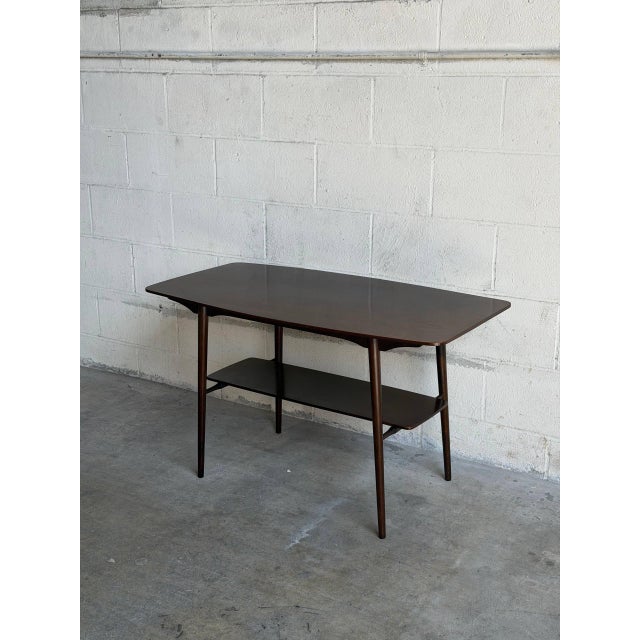 Wood Vintage Danish Modern Walnut Coffee Table With Shelf – Mid Century Side Table For Sale - Image 7 of 9