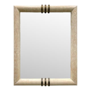 Overscale 1980s Art Deco Revival Beveled Mirror, Karl Springer Manner For Sale