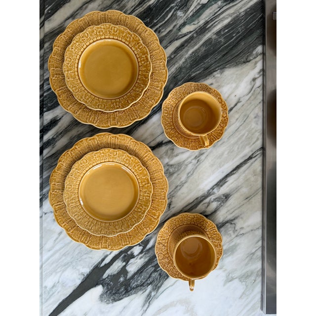 Last Chance!Vintage Bordallo Pinheiro Grapevine Harvest Amber Gold Place Settings - 8 Pieces For Sale In Seattle - Image 6 of 9