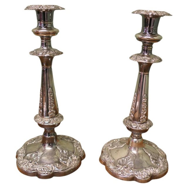 19th Century Silver Plated Candlesticks, Set of 2 For Sale - Image 9 of 9